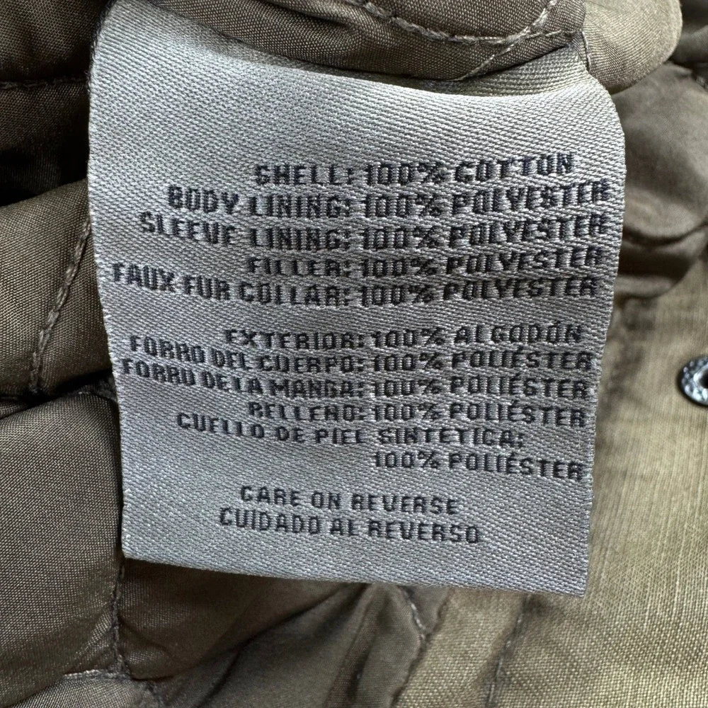Levi's Men's Sherpa Collar Canvas Field Jacket Khaki XXL Quilted Lined Workwear
